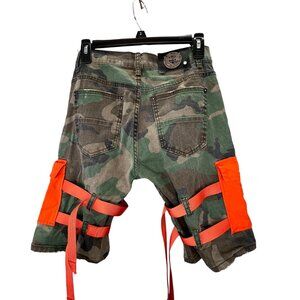 Jewel House Lil Boosie Cargo Camo Short 30 Orange Strap Hip Hop Streetwear Green